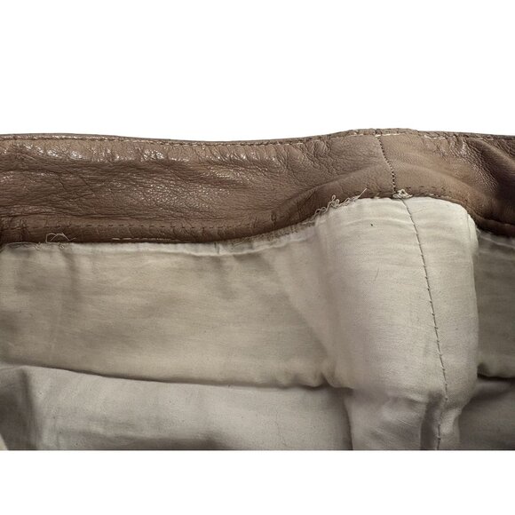 Balmain Paris Lamb Leather Moto Pants in Taupe - Picture 11 of 11